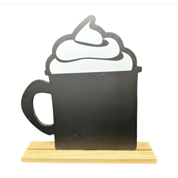 Peppermint Hot Cocoa Cup Sign 9in Double Side Chalkboard Decor Christmas Holiday - Picture 2 of 9